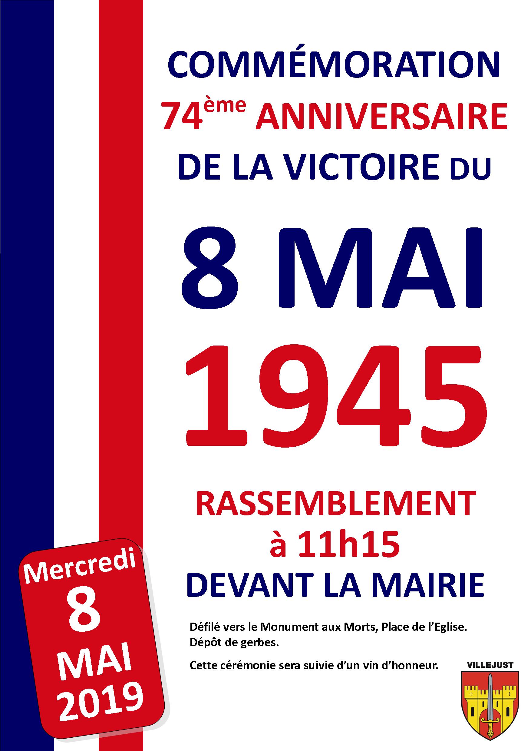 Commémoration du 8 mai - Mairie de Villejust